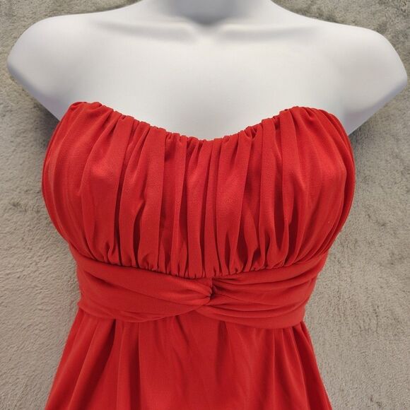 Speechless Womens Red Pleated Heart Strapless Sleeveless Mini Y2K Dress Size M - Picture 7 of 12